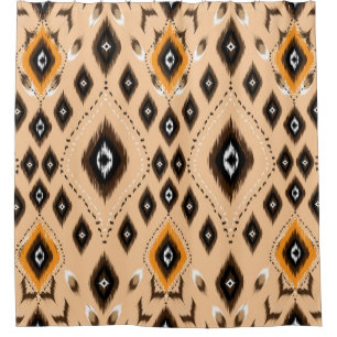 Cortina De Ducha Ornamento de folclore geométrico Ikat. La etnia tr