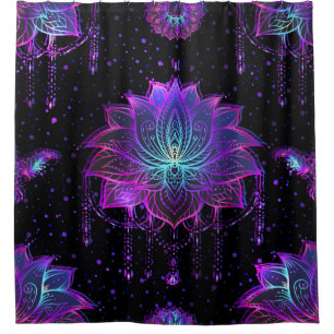Cortina De Ducha Ornate Lotus Flower Seamless Symbol