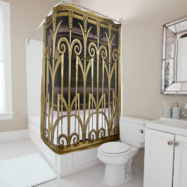 Cortina De Ducha Oro Art Deco