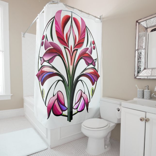 Cortina De Ducha Orquídea metálica: Extravagancia rosa y amarilla (In situ)