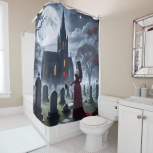 Cortina De Ducha Oscuro Moody Gothic - Decoración De Baño Agradable