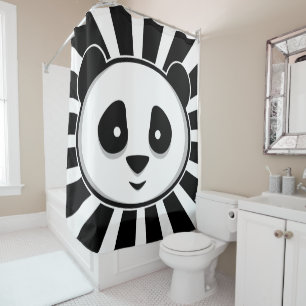 Cortina De Ducha Oso Panda gigante - Panda blanco negro adorable