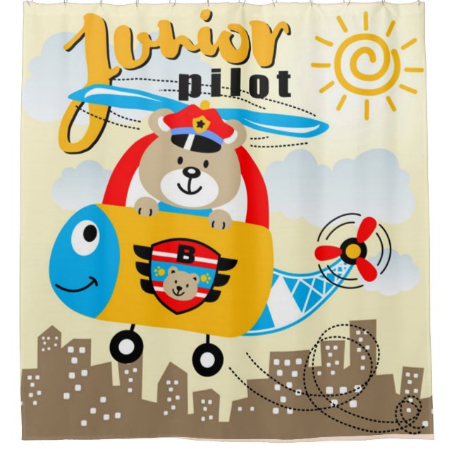 Cortina De Ducha Oso Piloto Junior (Anverso)