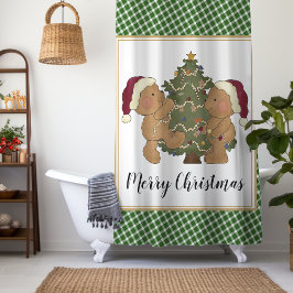 Cortina De Ducha Osos de peluche decoran árbol de Navidad