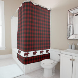 Cortina De Ducha Osos Grizzly de búfalo rústico