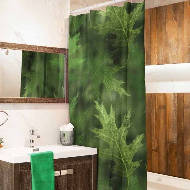 Cortina De Ducha Otoño Invierno Hojas Verdes Brillo Hoja (Subido por el creador)