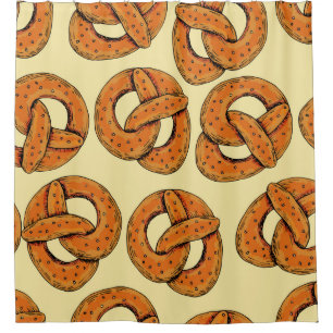 Cortina De Ducha Otoño patrón sin fisuras con pretzels,octoberfes