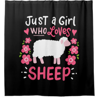 Cortina De Ducha Oveja rosa | Sólo Un Chica que ama el regalo de ov