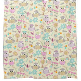 Cortina De Ducha Owl Pastel Yellow  