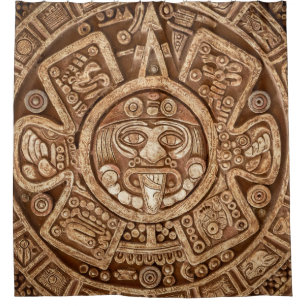 Cortina De Ducha Pagan tribal maya: Textura ornamental