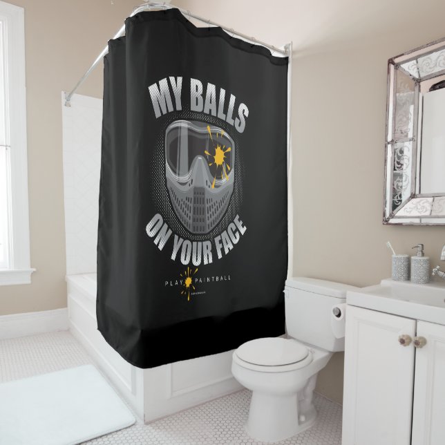 Cortina De Ducha Paintball On Your Face Shower Curtain (In situ)