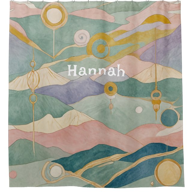 Cortina De Ducha Paisaje de Pastel Hills (Anverso)