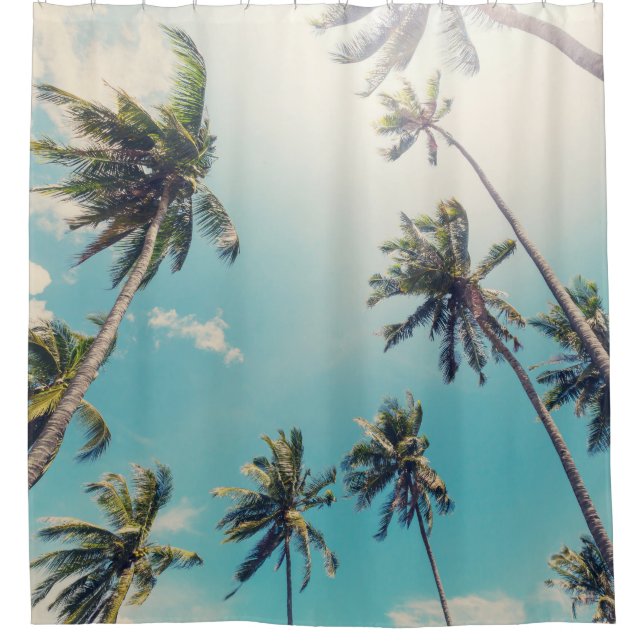 Cortina De Ducha Paisaje de playa tropical de tranquilidad (Anverso)