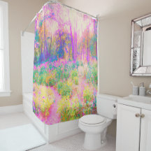 Paisaje iluminado en los jardines rosados y corale