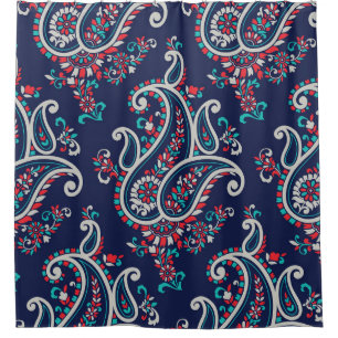 Cortina De Ducha Paisley Asiática: Diseño Tradicional Sin Marea.