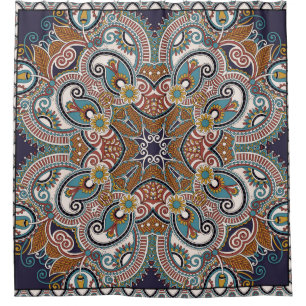 Cortina De Ducha Paisley bandanna floral ornamental tradicional. Yo