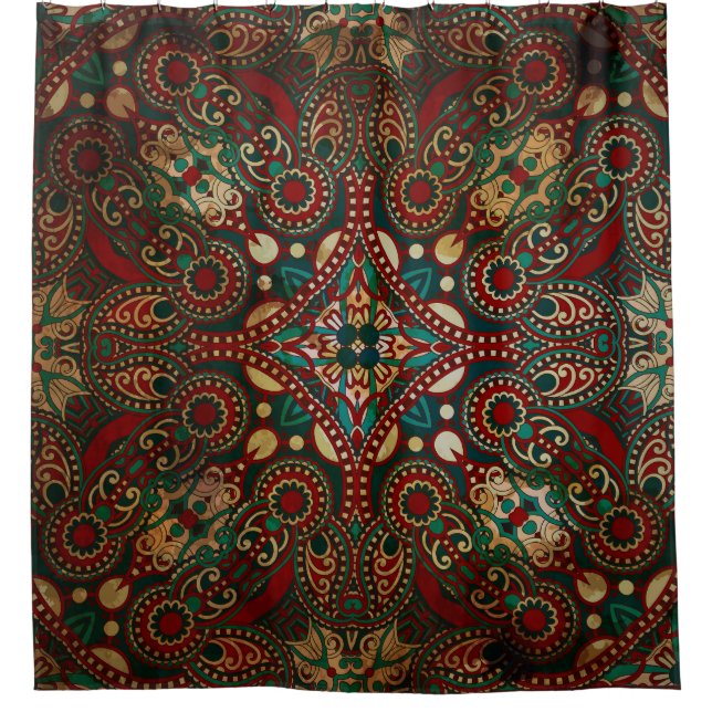 Cortina De Ducha Paisley Bandanna Grunge (Anverso)