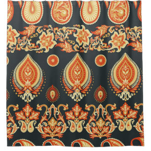 Cortina De Ducha Paisley Floral: La etnia oriental sin foco