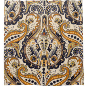 Cortina De Ducha Paisley Floral: Un diseño colorido y sin inconveni