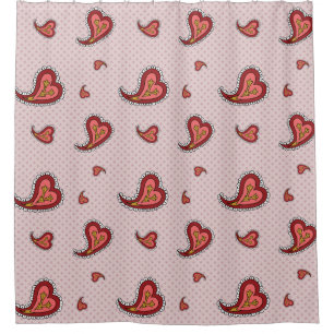 Cortina de ducha Paisley Heart