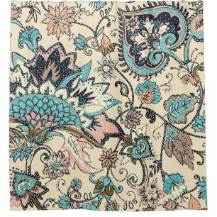 Cortina De Ducha Paisley Oriental: Elegancia Textil Estilizada.