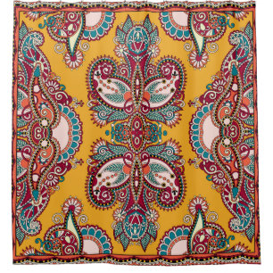 Cortina De Ducha Paisley Ornamental Floral: Bandanna Tradicional