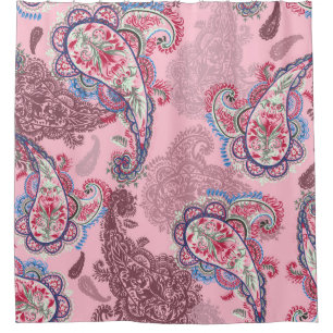 Cortina De Ducha Paisley Pastel, patata tradicional sin costura