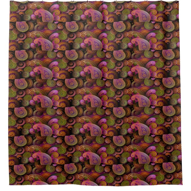Cortina De Ducha Paisley Purple (Anverso)
