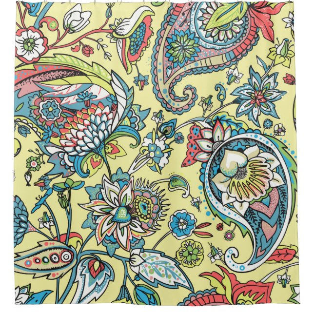 Cortina De Ducha Paisley seamless pattern based on the traditional  (Anverso)