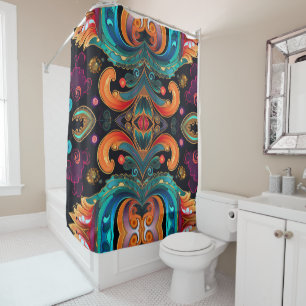 Cortina De Ducha Paisley Vivid Bold
