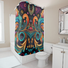 Cortina De Ducha Paisley Vivid Bold