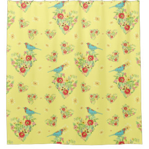 Cortina De Ducha Pájaro modelado margarita en forma de corazón de