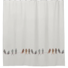 Cortina De Ducha Pájaros modernos simples hermosos en un alambre