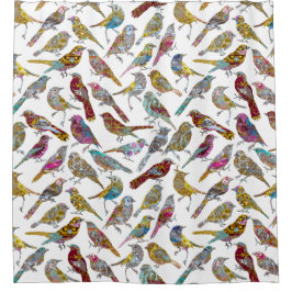 Cortina De Ducha Pájaros Showertime clásico elegante del baile