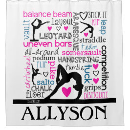 Cortina De Ducha Palabras de la terminología de la gimnasia con el