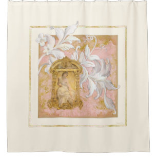 Cortina De Ducha Palacio de Versalles Rococo Oro rosa Barroco