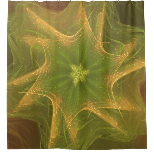 Cortina de ducha Paleta Verde Fractal (Anverso)