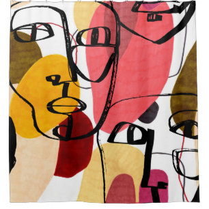 Cortina De Ducha Palm de ídolos tiki: diseño vintage