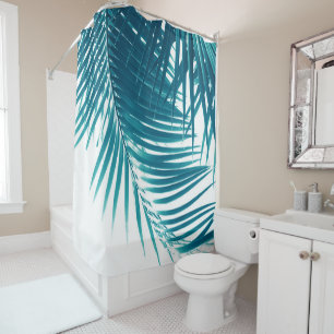 Cortina De Ducha Palm Lees Verde azuladas Vibes azules #1 #decoraci