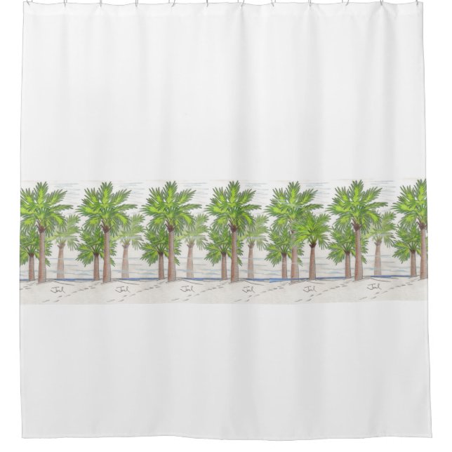 Cortina de ducha PALM TREES (Anverso)