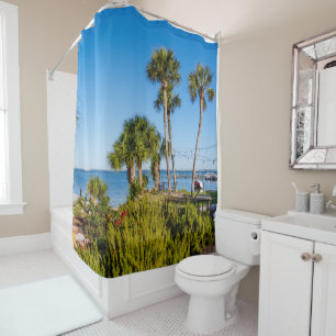 Cortina De Ducha Palm Trees Bayside Morning Shower Cortain