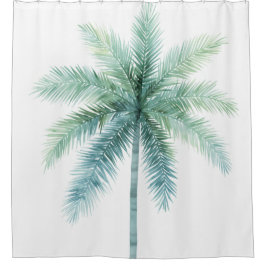 Cortina De Ducha Palmera verde azulada