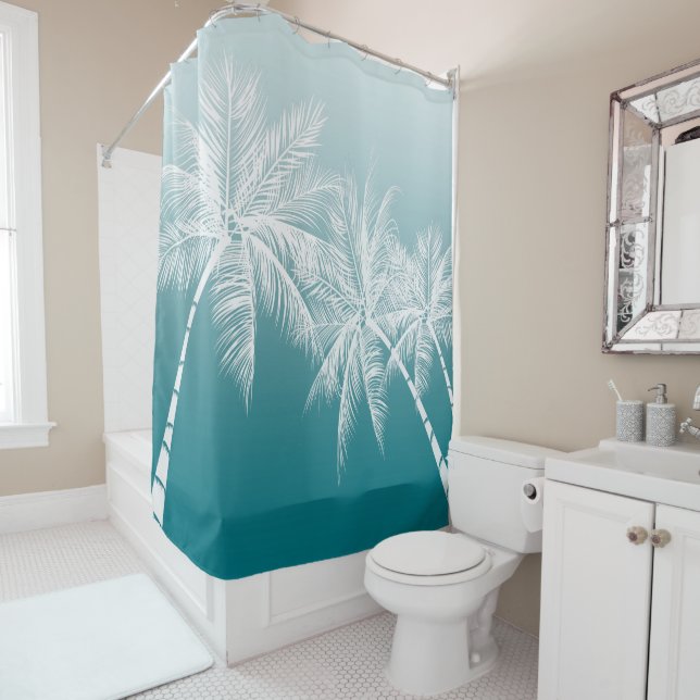 Cortina De Ducha Palmeras Blancas que ELEGIR Ombré INSTANTÁNEO DE C (In situ)