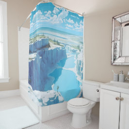 Cortina De Ducha Pamukkale Turquia Viajes de Ilustracion de arte