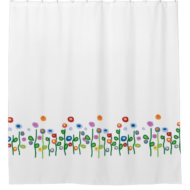 Cortina De Ducha Panel artístico de flores de primavera (Anverso)