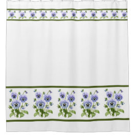 Cortina De Ducha Pansias púrpuras