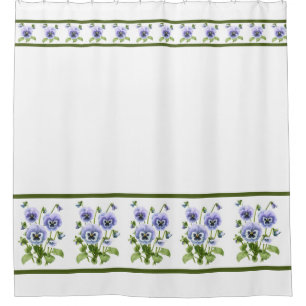 Cortina De Ducha Pansias púrpuras