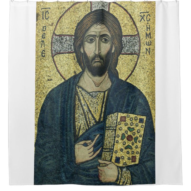 Cortina De Ducha Pantocrador de Jesucristo (Anverso)