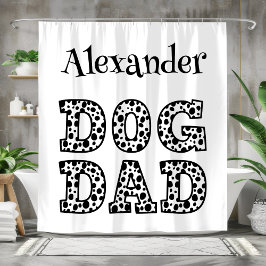Cortina De Ducha Papá de perro blanco y negro personalizado