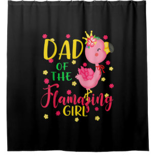 Cortina De Ducha Papá Del Flamante Chica Cute Flamingo Dad Birthday